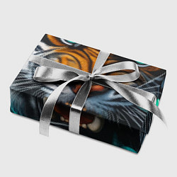 Бумага для упаковки Морда свирепого тигра - нейроарт, цвет: 3D-принт — фото 2