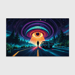 Бумага для упаковки НЛО в форме глаза и человек на дороге, цвет: 3D-принт