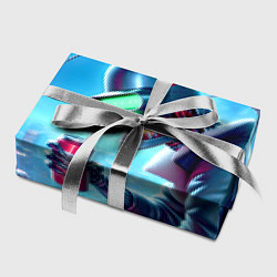 Бумага для упаковки Кибер Бендер пьёт лимонад - неоновое свечение, цвет: 3D-принт — фото 2