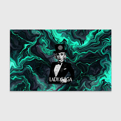 Бумага для упаковки Леди Гага в черном костюме с бабочкой, цвет: 3D-принт