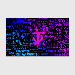 Бумага для упаковки Doom логотипы игр неон, цвет: 3D-принт
