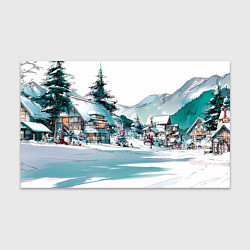 Бумага для упаковки Дома и елки - Новый год, цвет: 3D-принт