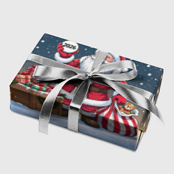 Бумага для упаковки Санта с мешком подарков, цвет: 3D-принт — фото 2