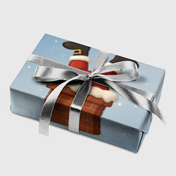 Бумага для упаковки Санта торчит из трубы, цвет: 3D-принт — фото 2