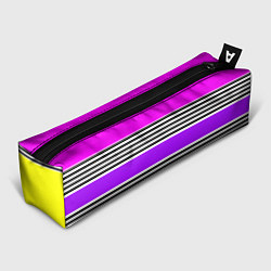 Пенал Яркие неоновые полосы в сочетании с черно-белыми п