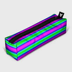 Пенал для ручек Зеленый и фиолетовые яркие неоновые полосы striped, цвет: 3D-принт