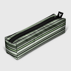 Пенал для ручек Горизонтальные зеленые белые полосы, цвет: 3D-принт