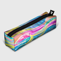 Пенал для ручек Многоцветные волны, цвет: 3D-принт