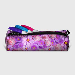 Пенал для ручек Фиолетовые и розовые цветы, цвет: 3D-принт — фото 2
