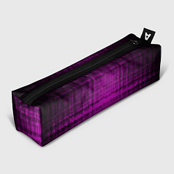 Пенал для ручек Абстрактный мозаичный черно - пурпурный узор, цвет: 3D-принт
