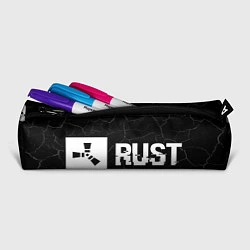 Пенал для ручек Rust glitch на темном фоне: надпись и символ, цвет: 3D-принт — фото 2