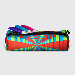 Пенал для ручек Разноцветный туннель - оптическая иллюзия, цвет: 3D-принт — фото 2