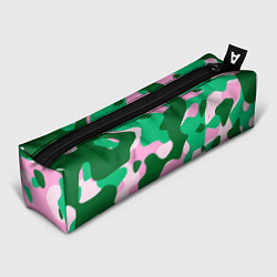 Пенал для ручек Абстрактные зелёно-розовые пятна, цвет: 3D-принт