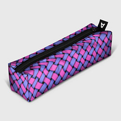 Пенал для ручек Фиолетово-сиреневая плетёнка - оптическая иллюзия, цвет: 3D-принт