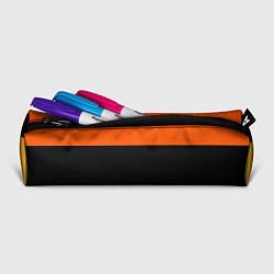 Пенал для ручек Полосатый оранжевый с черной и белой полосой, цвет: 3D-принт — фото 2