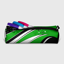 Пенал для ручек Абстрактный узор черно зеленый с белым, цвет: 3D-принт — фото 2
