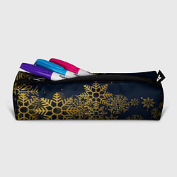 Пенал для ручек Золотые снежинки, цвет: 3D-принт — фото 2