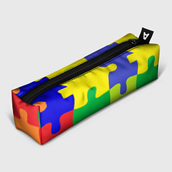 Пенал для ручек Пазлы разноцветные, цвет: 3D-принт