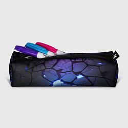 Пенал для ручек Неоновые трещины - голубая лава, цвет: 3D-принт — фото 2