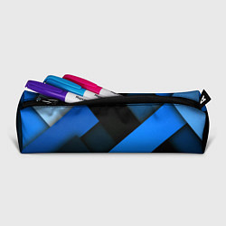 Пенал для ручек Геометрия синие полосы, цвет: 3D-принт — фото 2