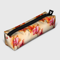 Пенал для ручек Акварельные цветы - персиковый паттерн, цвет: 3D-принт