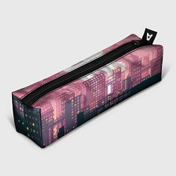 Пенал для ручек Пиксельный пейзаж города - закат, цвет: 3D-принт