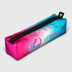 Пенал для ручек Lexus neon gradient style: надпись и символ, цвет: 3D-принт