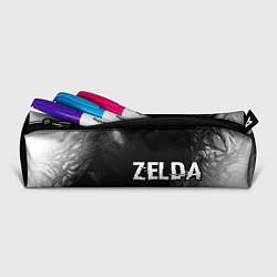 Пенал для ручек Zelda glitch на темном фоне: надпись и символ, цвет: 3D-принт — фото 2