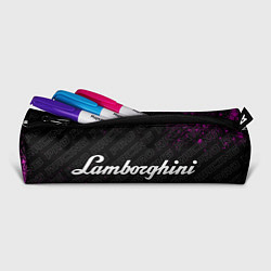 Пенал для ручек Lamborghini pro racing: надпись и символ, цвет: 3D-принт — фото 2