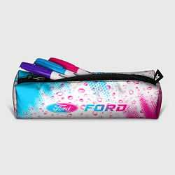 Пенал для ручек Ford neon gradient style: надпись и символ, цвет: 3D-принт — фото 2