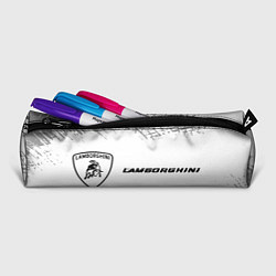 Пенал для ручек Lamborghini speed на светлом фоне со следами шин:, цвет: 3D-принт — фото 2