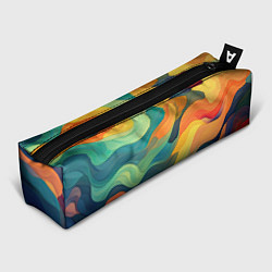 Пенал для ручек Красочная палитра в волнах, цвет: 3D-принт