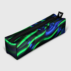 Пенал для ручек Green blue lines, цвет: 3D-принт