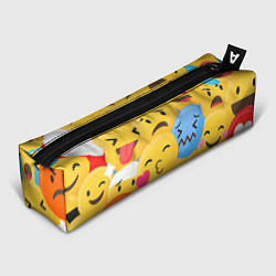 Пенал для ручек Смайлы разные эмоции, цвет: 3D-принт