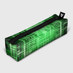 Пенал для ручек Зелёные неоновые полосы киберпанк, цвет: 3D-принт