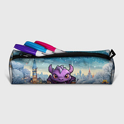 Пенал для ручек Фиолетовый недовольный дракон, цвет: 3D-принт — фото 2