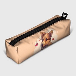 Пенал для ручек Влюбленная собачка с сердечками, цвет: 3D-принт