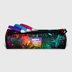 Пенал для ручек GTA 6 logo абстрактные листья, цвет: 3D-принт — фото 2