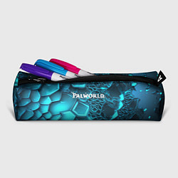 Пенал для ручек Palworld логотип на ярких синих неоновых плитах, цвет: 3D-принт — фото 2
