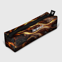 Пенал для ручек Palworld логотип золотистый и черный фон, цвет: 3D-принт