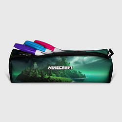 Пенал для ручек Minecraft logo зеленый мир, цвет: 3D-принт — фото 2