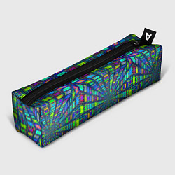 Пенал для ручек Абстрактный узор коридор из разноцветных квадратов, цвет: 3D-принт
