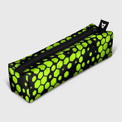 Пенал для ручек Зеленые соты киберпанк, цвет: 3D-принт