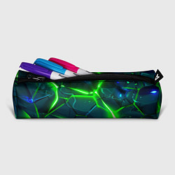 Пенал для ручек Неоновые яркие зеленые разломленные плиты со свето, цвет: 3D-принт — фото 2
