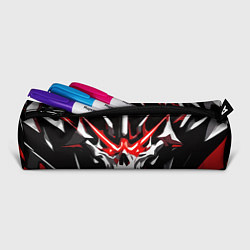 Пенал для ручек Абстрактный белый череп и красные полосы, цвет: 3D-принт — фото 2