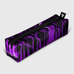 Пенал для ручек Abstract purple stripes on a black background, цвет: 3D-принт