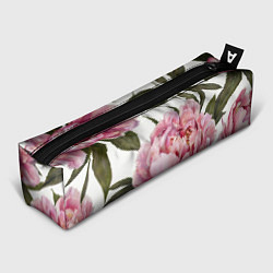 Пенал для ручек Розовые пионы на белом, цвет: 3D-принт