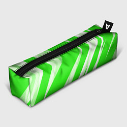 Пенал Яблочный зелёный абстракция с полосами
