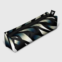 Пенал для ручек Чёрно-белый с синим затемнением полосы, цвет: 3D-принт