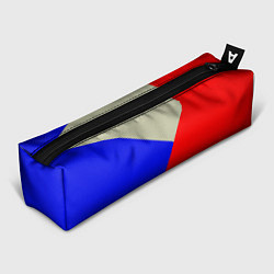 Пенал для ручек Серо-сине-красный трёхцветный, цвет: 3D-принт